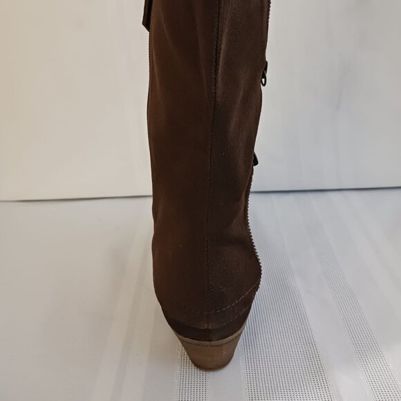 Size 8.5 Matisse Brown Swell Saddle Faux Zipper boot - Picture 4 of 10